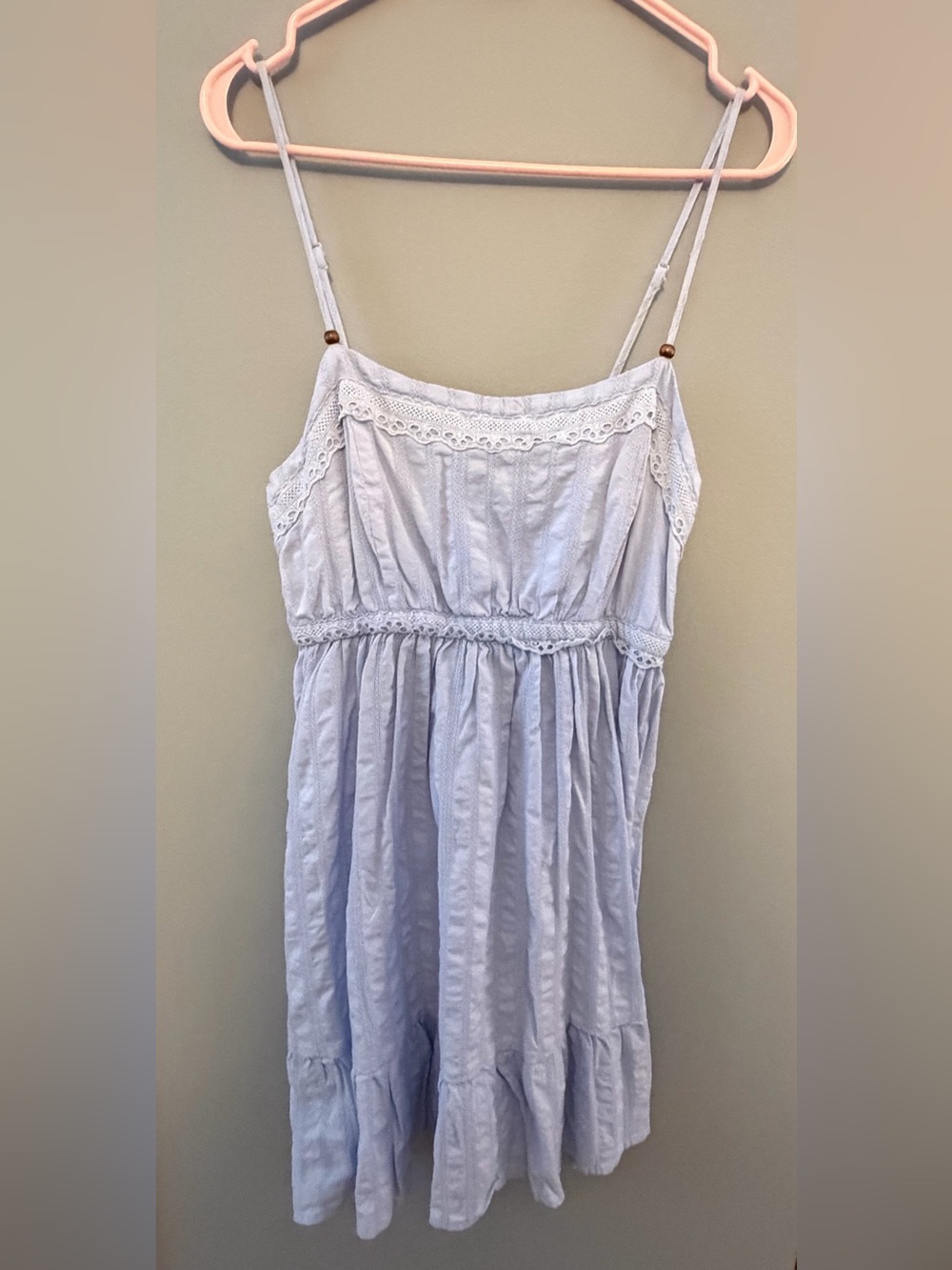 Women’s Light Blue Lace-Trim Sundress